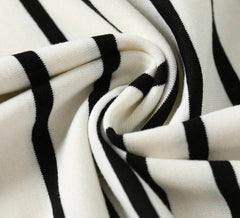 Womens Oversized Graphic Tee - Classic Striped