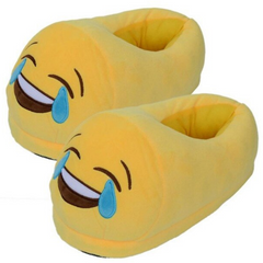 Pantuflas de felpa para mujer con emoticones