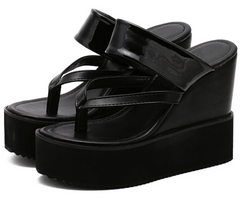 Slip-On-Sandalen aus Leder