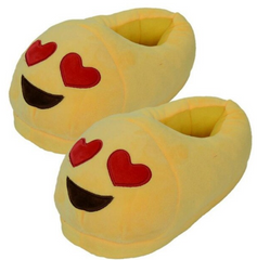 Pantuflas de felpa para mujer con emoticones