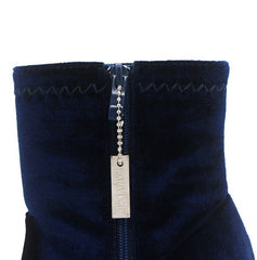 Botines de terciopelo con tacón cuadrado