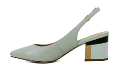 Klassische Sandalen mit Absatz aus echtem Leder