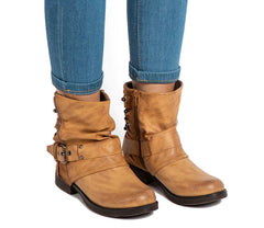 Botines de piel sintética con forro de felpa