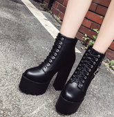 Lace-Up High Heels Ankle Boots