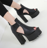 Sandalias de tacón alto de piel suave