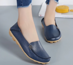 Zapatos planos casuales de cuero suave