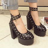 Round Toe High Heels Pumps