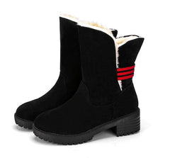 Botas casuales cálidas de gamuza sintética con piel