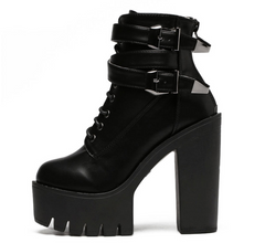 Botines de tacón alto con cordones