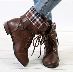 Botas casuales retro de tacón bajo