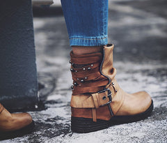 Botines de piel sintética con forro de felpa