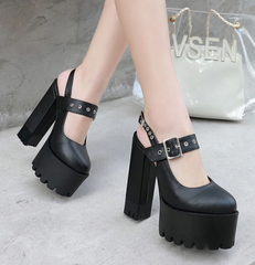 Weiche Leder High Heels Pumps