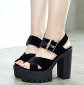 Cross Strap Sandals With Square Heels