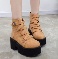 Botines de tacón alto de cuero