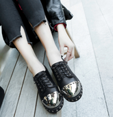 Lace-Up Mid Heels Pumps