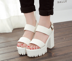 Damen Sandalen mit offener Spitze und einfarbiger Sohle