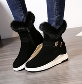 Stiefeletten mit Pelz und runder Spitze