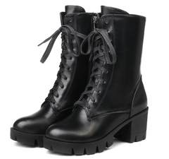 Botines de tacón alto con cordones