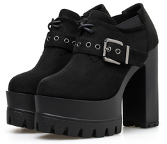 Weiche Lederpumps mit quadratischem Absatz