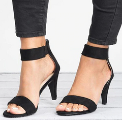 Damen Sandalen mit hohen Absätzen und offener Spitze