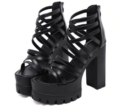 Sandalias de tacón alto de piel suave