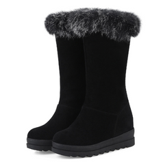 Stiefeletten mit Pelz und runder Spitze