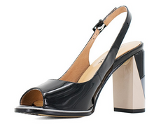 Sandalias altas de tacón de charol