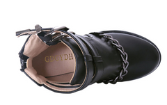 Botines de tacón alto con punta redonda