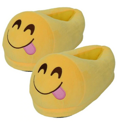 Plüsch-Hausschuhe für Damen mit Smileys