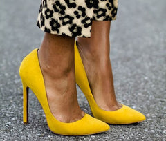 High Heels aus Wildlederimitat