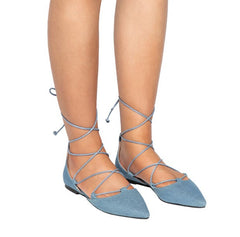 Flache Gladiator-Schuhe zum Schnüren