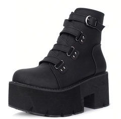 Botines de tacón alto de cuero