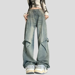 Baggy Blue Jeans High Waist Wide Leg