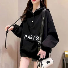Women Spring-Autumn Thin Paris Hoodie Pullover