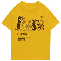 Cat Shower Print Unisex Cotton T-Shirt