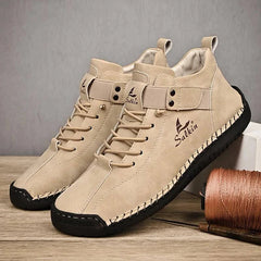 Botines casuales de cuero para hombre, diseño hecho a mano