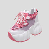 High Heel Platform Chunky Sneakers with Bling