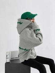 Fleece Letter Embroidery Hooded Unisex Sweatshirts