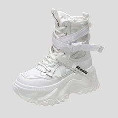 Botines de plataforma con cordones para moto