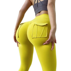 Leggings deportivos ajustados y sexys con bolsillos para mujer