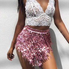 Rock mit Paillettenfransen