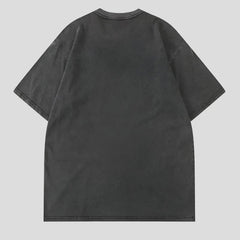 Camisetas gráficas lavadas de calavera zombi para hombre