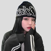 Letter Knit Beanie Y2K Streetwear - Korean Fashion