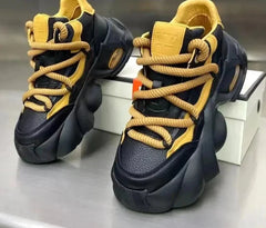 Microfiber Leather Upper Increased Platform Stylish Sneakers