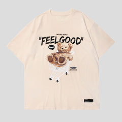 Camiseta Harajuku "Siéntete bien" para hombre