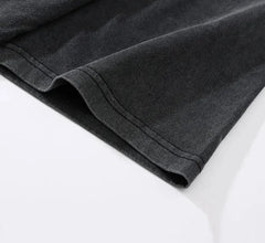 Camiseta de algodón grunge extragrande con estampado retro desgastado para hombre