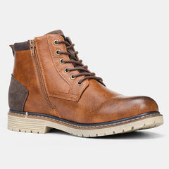 Botines altos de cuero antideslizantes de invierno para hombre