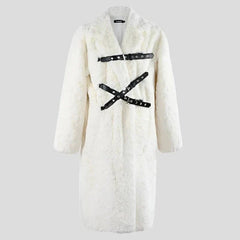 Punk Style Winter Women's Long Black Faux Fur Coat