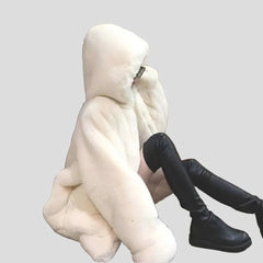 Women's Faux Fur Fluffy Hooded Winter Jacket