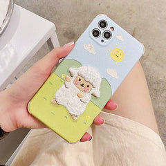 Sheep Embroidery Case For IPhone